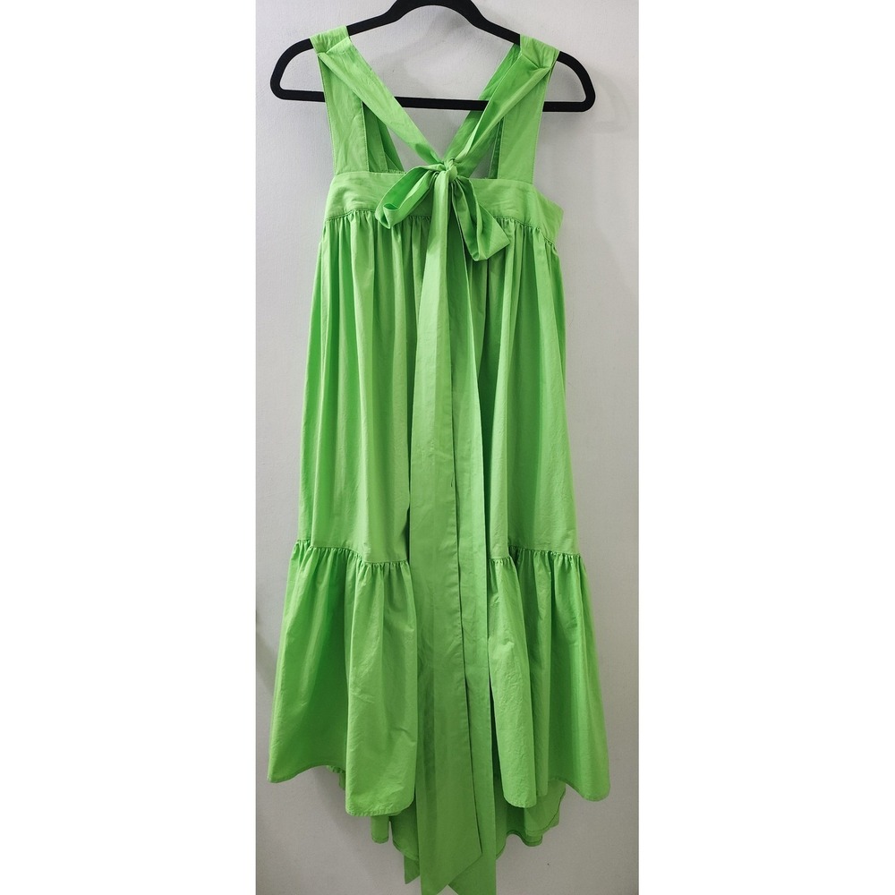Christopher John Rogers for Target Green Tiered Cotton Bow Back Midi Dress XS